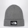 The North Face Grey Beanie With Logo Patch In Brown