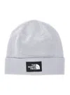 The North Face Grey Textured Logo Beanie Hat In Gold