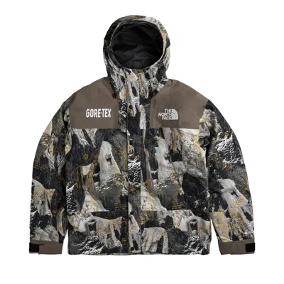 Pre-owned The North Face Gtx Mountain Jacket 'falcon Brown Conrads Notes Print' In Multi-color