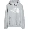 The North Face Half Dome Hoodie In Light Grey Heather/white