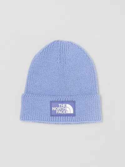 The North Face Indigo Beanie With Logo Patch In Light Blue