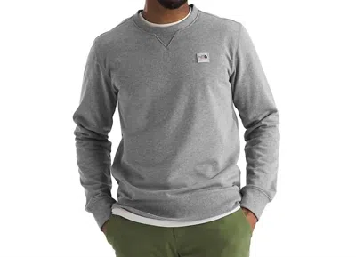 The North Face Heritage Patch Crew Sweatshirt In Heather Grey