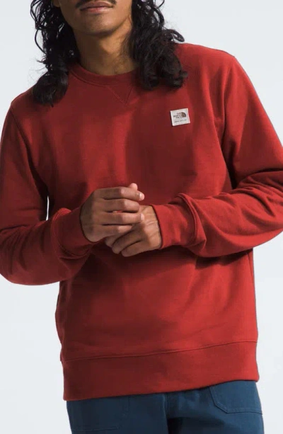 The North Face Heritage Patch Crewneck Sweatshirt In Iron Red