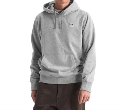 The North Face Heritage Patch Hoodie In Heather Grey In Tnf Medium Grey Heather,heritage Patch
