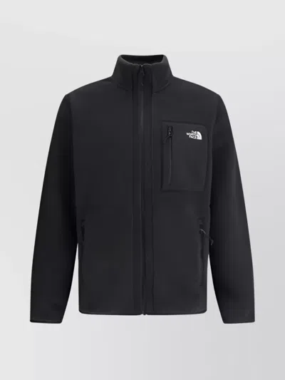 The North Face High Collar Zippered Jacket With Side Pockets In Black