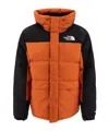 The North Face Color Block Hooded Padded Parka In Orange