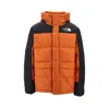 The North Face Color Block Hooded Padded Parka In Orange