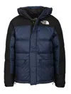 The North Face Padded High-collar Down Jacket With Detachable Hood In Blue