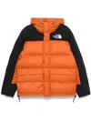 The North Face Color Block Hooded Padded Parka In Orange