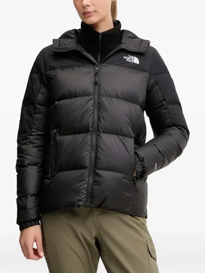 The North Face Hooded Logo Jacket In Black