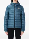 The North Face Hooded Quilted Jacket In Blue