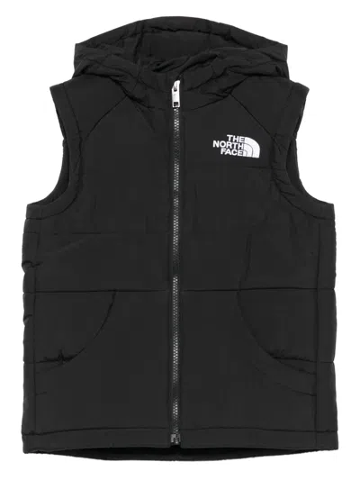 The North Face Kids' Hooded Quilted Vest In Black