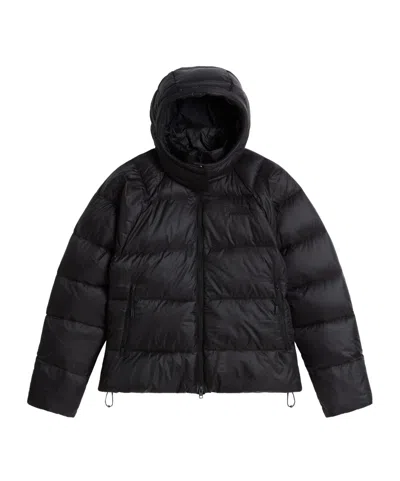 The North Face Hooded Short Puffer Jacket In Black