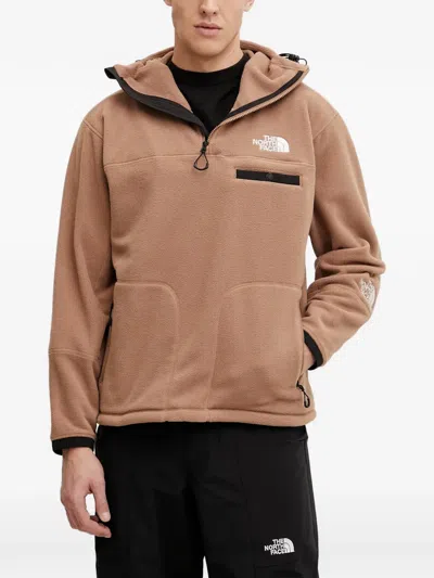 The North Face Hooded Zip Hoodie In Brown
