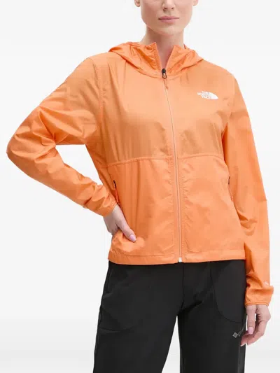 The North Face Hooded Zip Performance Track Jacket In Orange
