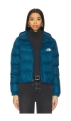 The North Face Womens Midnight Petrol Hydrenalite Embroidered-branding Regular-fit Shell Jacket In Teal