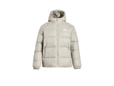 The North Face Hydrenalitetm Down Hooded Jacket (little Kid/big Kid) Boy's Coat Stone Slab: Lg (12 Big Kid), Polyes In Neutral