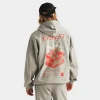 The North Face Axys Pullover Hoodie With Graphic Back Print In Clay Gray In Clay Grey/summits