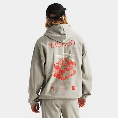 The North Face Axys Pullover Hoodie With Graphic Back Print In Clay Gray In Clay Grey/summits