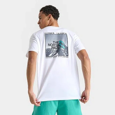 The North Face Inc Men's Mountain Outline Graphic T-shirt In Tnf White/geyser Aqua
