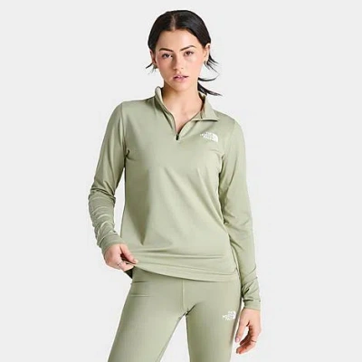The North Face Inc Women's Performance Quarter-zip Training Top In Tea Green