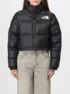 The North Face Logo-print Cropped Feather-down Puffer Jacket In Schwarz
