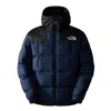 The North Face Padded High-collar Down Jacket With Detachable Hood In Blue
