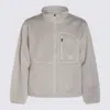 The North Face Soft Texture High Collar Jacket With Pockets In Gray