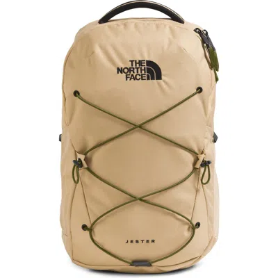 The North Face Beige Jester Backpack In Khaki Stone/forest Olive