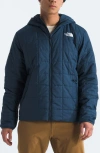 The North Face Junction Insulated Hooded Puffer Jacket In Shady Blue