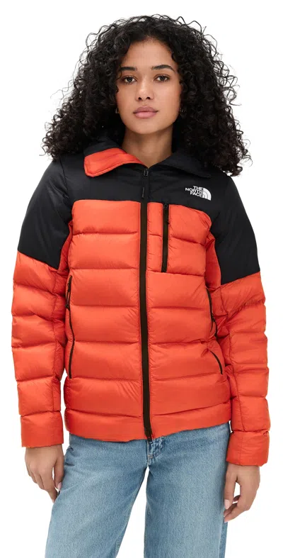The North Face Kalix Down Hoodie Puffer Jacket Mars Dust/tnf Black In Red