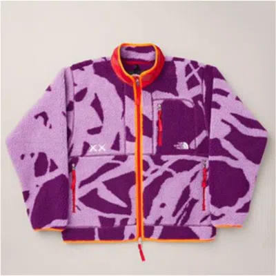 Pre-owned The North Face Kaws X  Freeride Fleece Jacket Pamplona Purple Dragline Size M