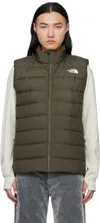 The North Face Khaki Aconcagua 3 Down Vest In New Taupe Green 21l
