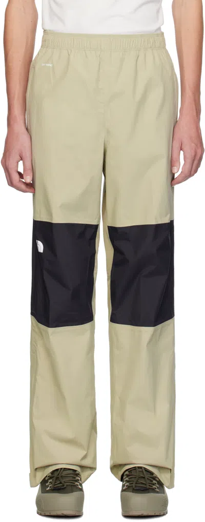 The North Face Khaki Antora Rain Trousers In Clay Grey/black 5if