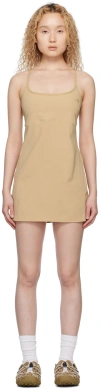 The North Face Khaki Arque Hike Mini Dress In Lk5 Khaki Stone