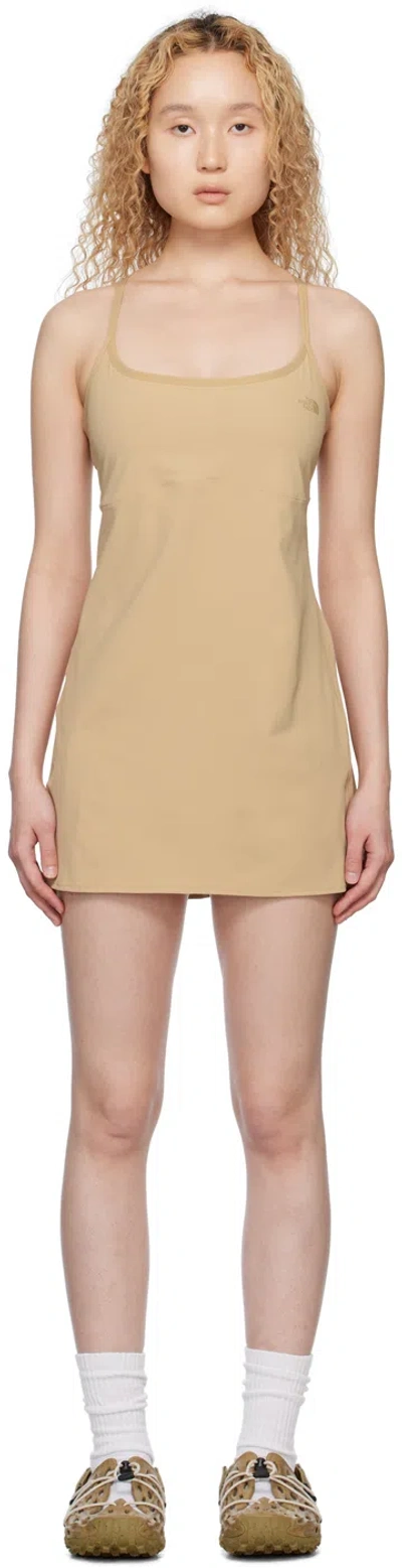 The North Face Khaki Arque Hike Mini Dress In Lk5 Khaki Stone