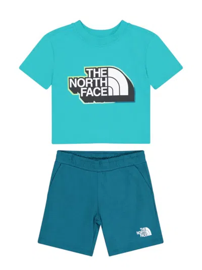 The North Face Kid B Summer Set Geyser Aqua/blue Moss In Baby Blue