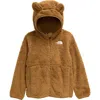 The North Face Kids' Campshire Ear Appliqué Fleece Zip Hoodie In Utility Brown