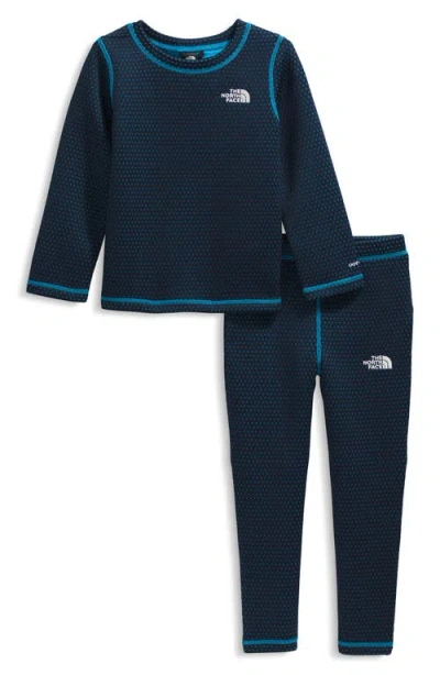 The North Face Kids' Dotknit Thermal Top & Leggings Set In Blue