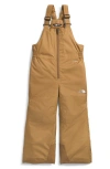The North Face Kids' Freedom Insulated Snow Bib Overalls In Utility Brown