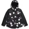 The North Face Kids' Freedom Waterproof Insulated Hooded Jacket In Tnf Black Winter Flowers Print