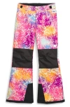 The North Face Kids' Freedom Waterproof Insulated Pants In Radiant Poppy Blowing Wind