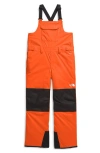 The North Face Kids' Freedom Waterproof Insulated Recycled Polyester Snow Bib In Tnf Orange