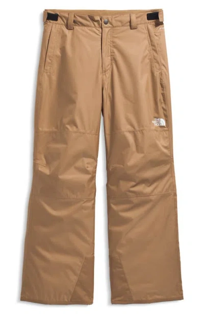 The North Face Kids' Freedom Waterproof Insulated Snow Pants In Brown