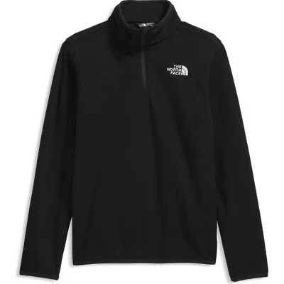 The North Face Kids' Glacier Quarter Zip Polar Fleece Sweater In Black
