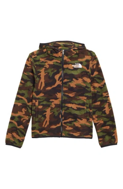 The North Face Kids' Glacier Zip Hoodie In Tnf Black Tnf Camo Small Print