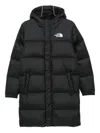 The North Face Kids Long Black Nuptse Parka In Black