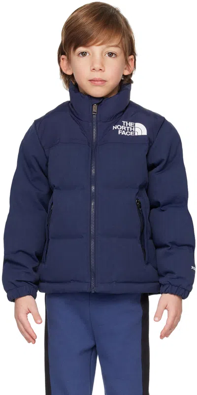 The North Face Kids Navy 1996 Retro Nuptse Big Kids Down Jacket In Blue