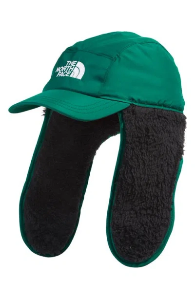 The North Face Kids' Shasta Trapper Cap In Evergreen/tnf Black