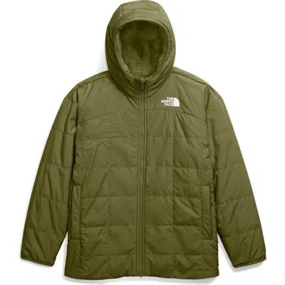The North Face Kids' Shasta Water Repellent Reversible Hooded Jacket In Forest Olive